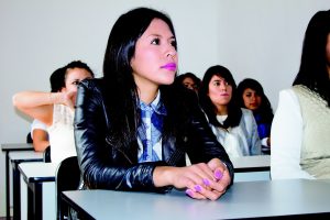 A student during a French course